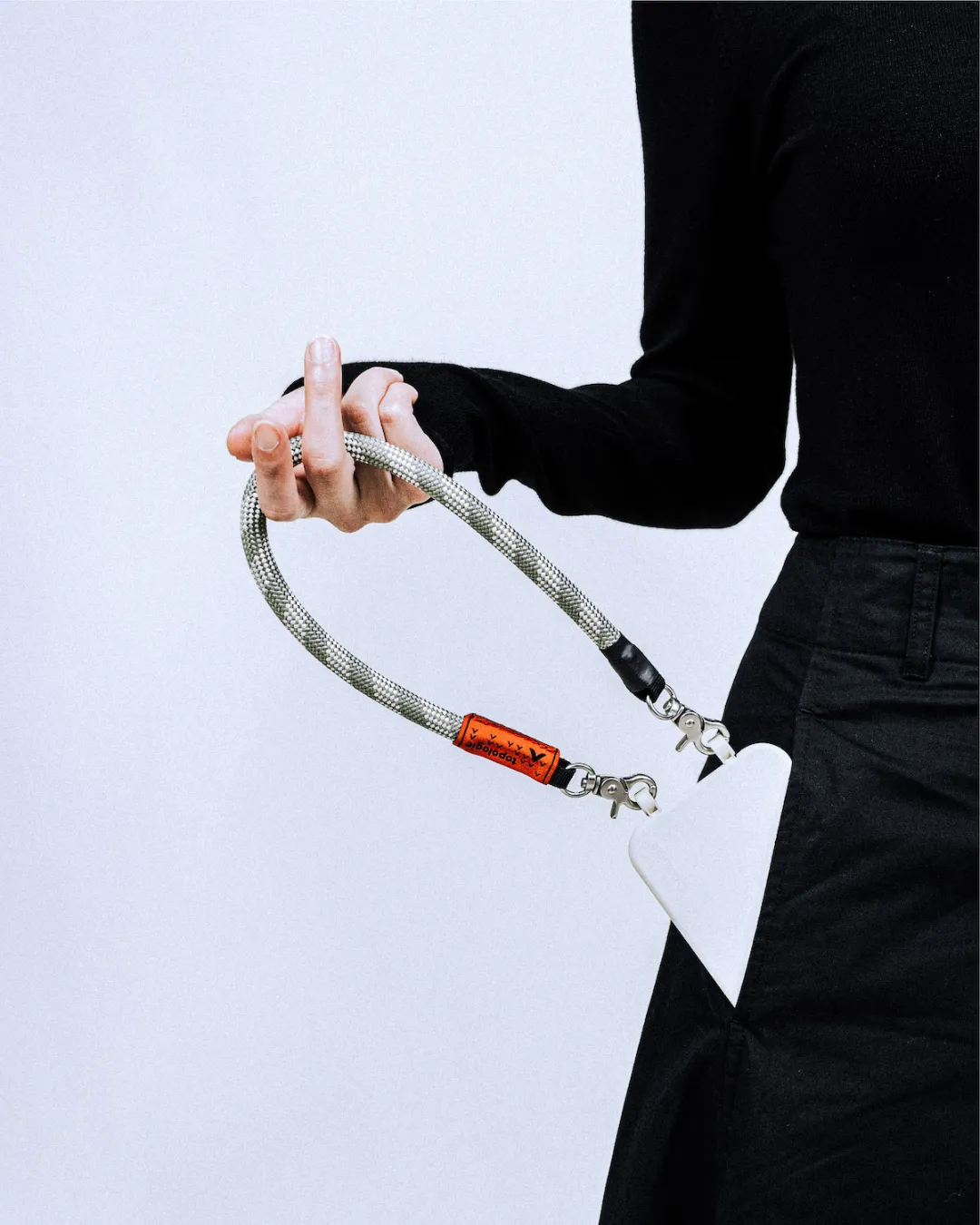 10mm Wrist Strap / Black Reflective   Phone Strap Adapter