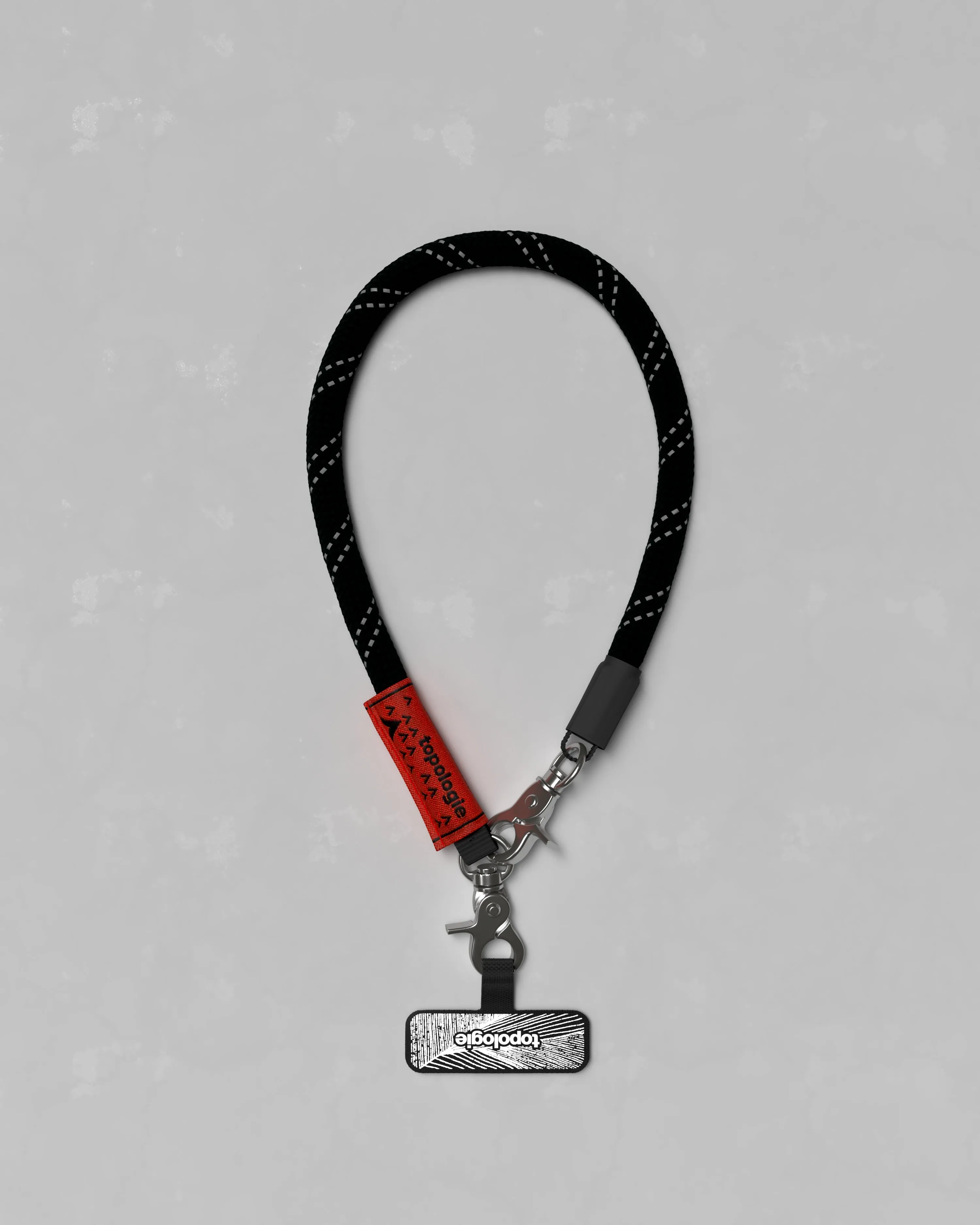 10mm Wrist Strap / Black Reflective   Phone Strap Adapter