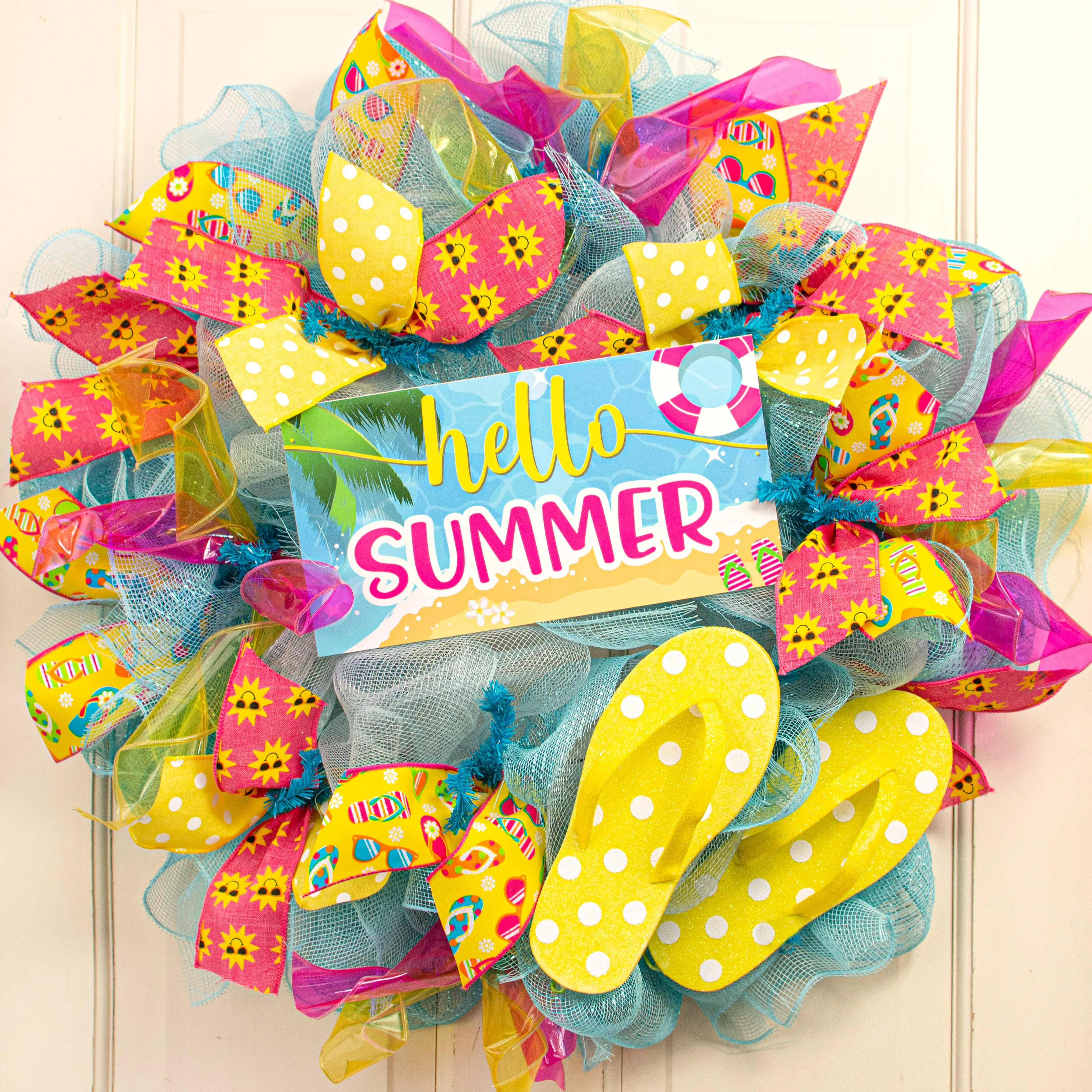 11" Waterproof Sign: Hello Summer Beach