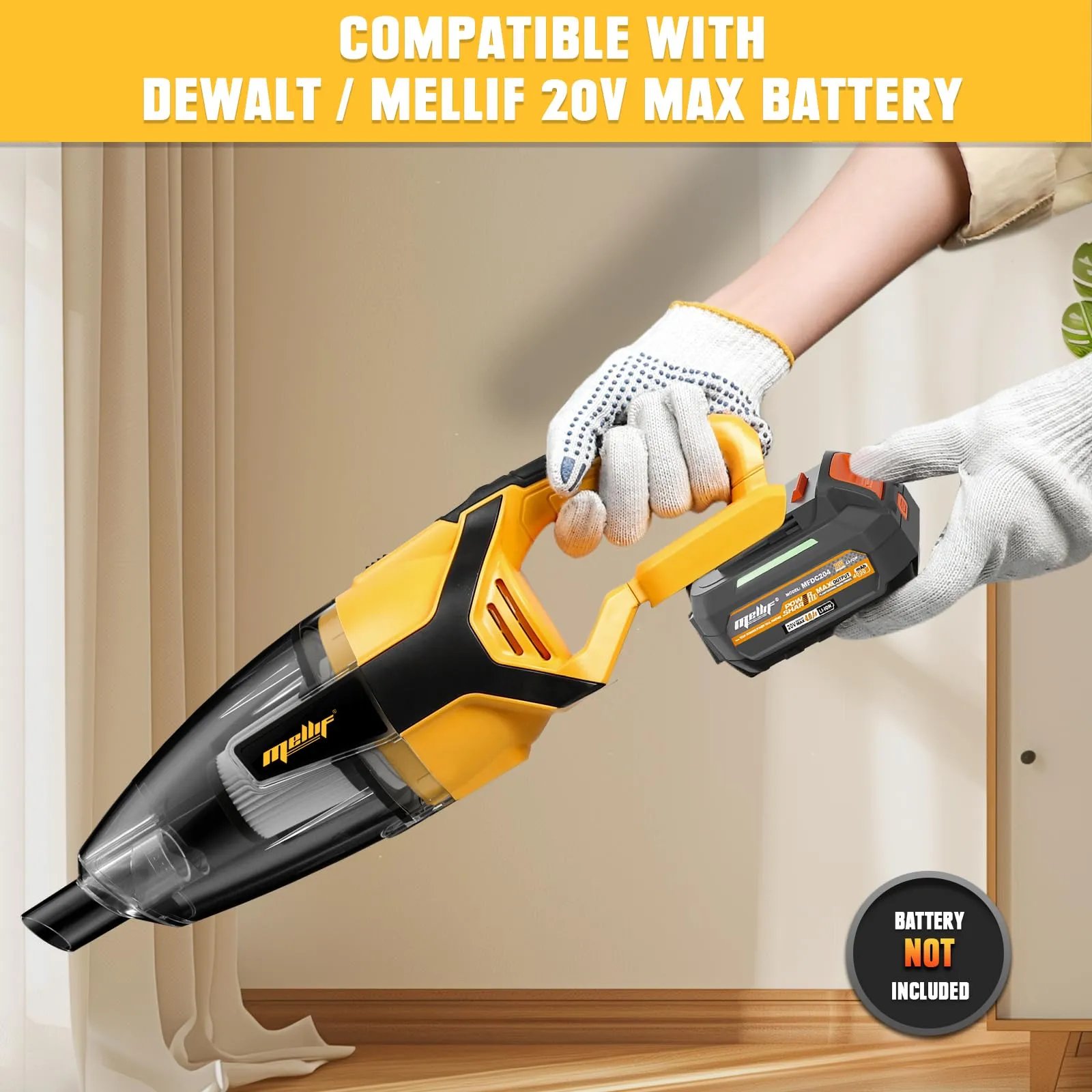 120W Cordless Handheld Vacuum Cleaner for DeWALT 20V 60V Max Battery (Battery NOT Included) Portable for Hard Floor Carpet Car Pet Hair Cleaning
