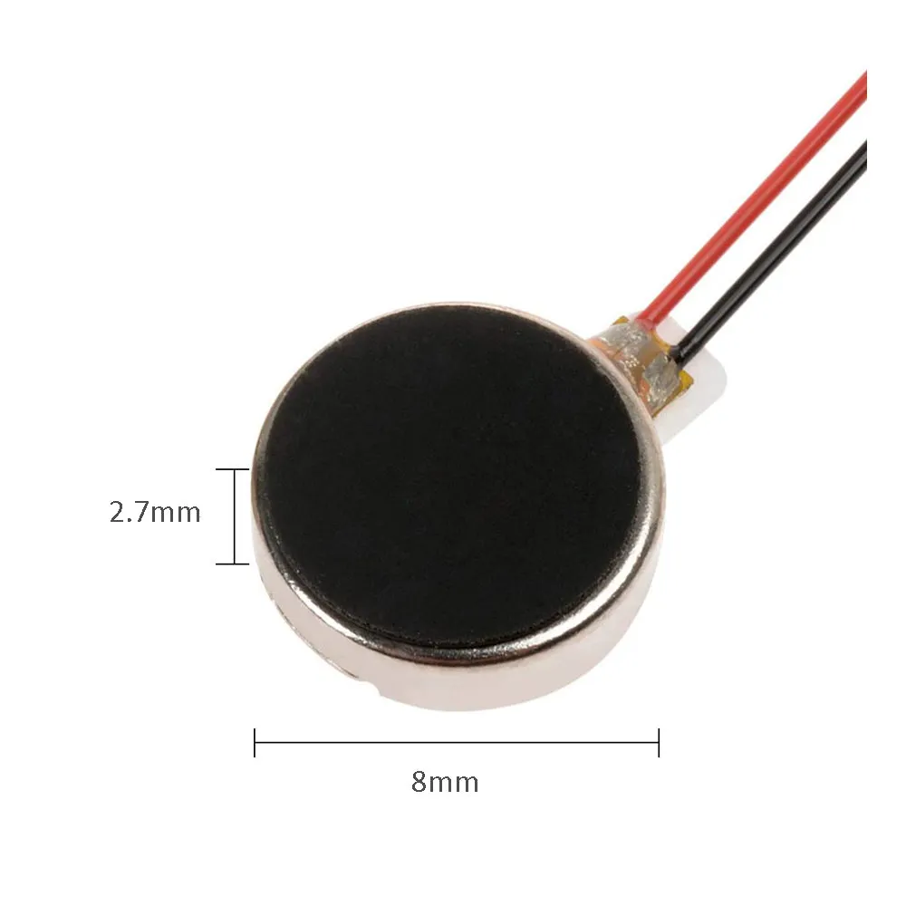827 8mm Diameter 2.7mm width Flat Button Coin type Micro Vibrator Motor 3V