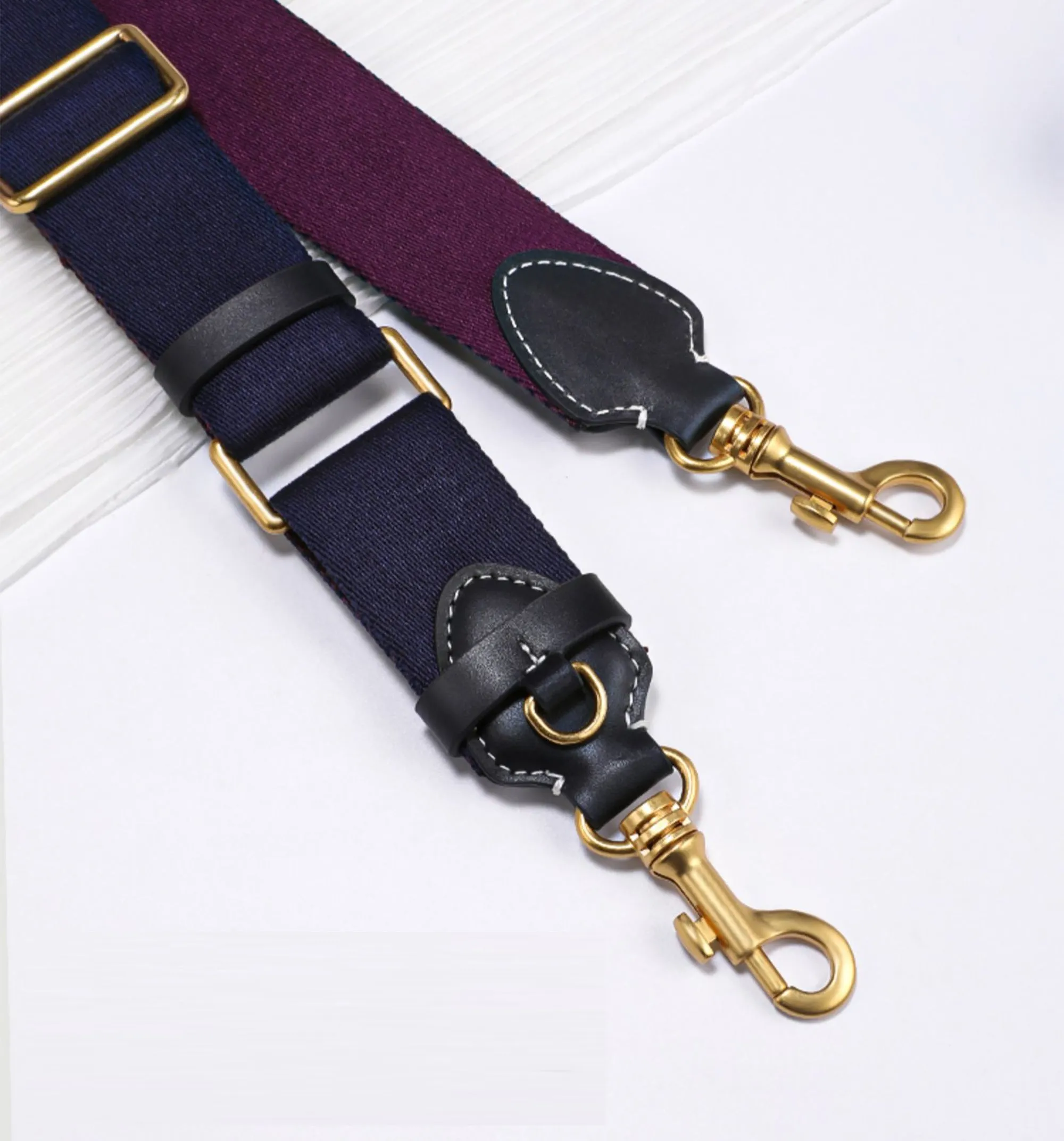 Bag strap with adjustable shoulder and crossbody, wide canvas strap for underarm
