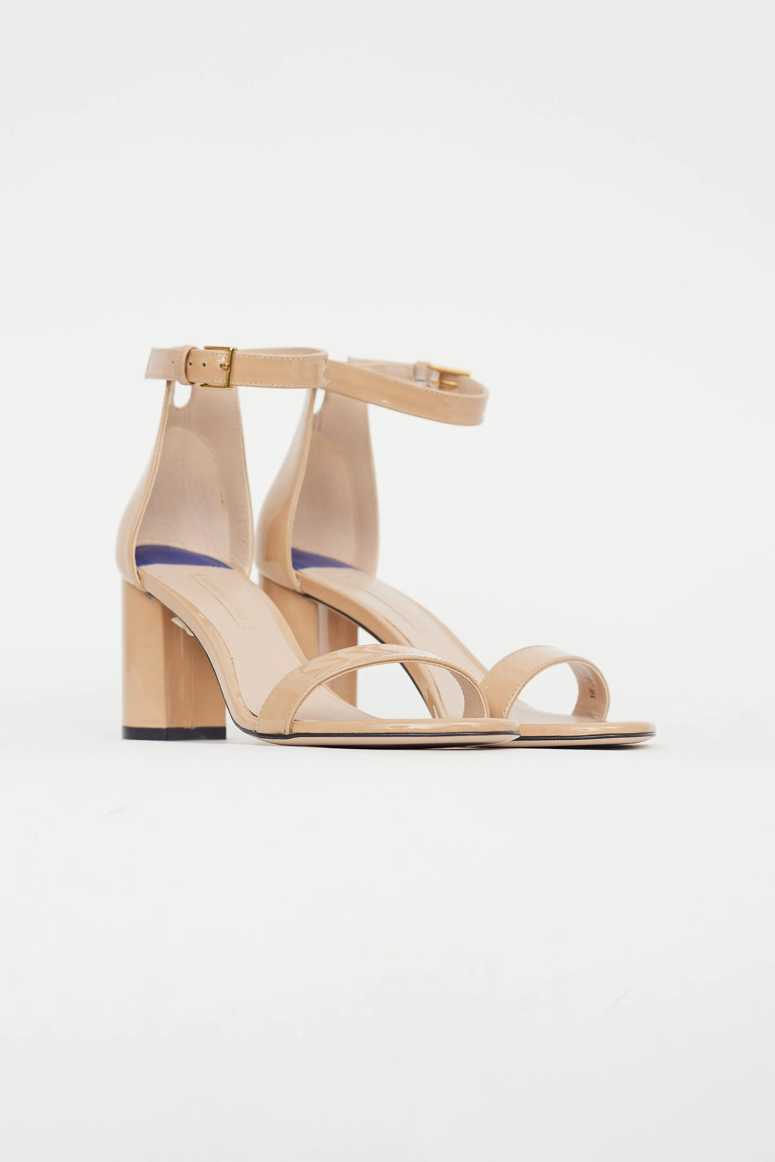 Beige Patent Leather Sandal
