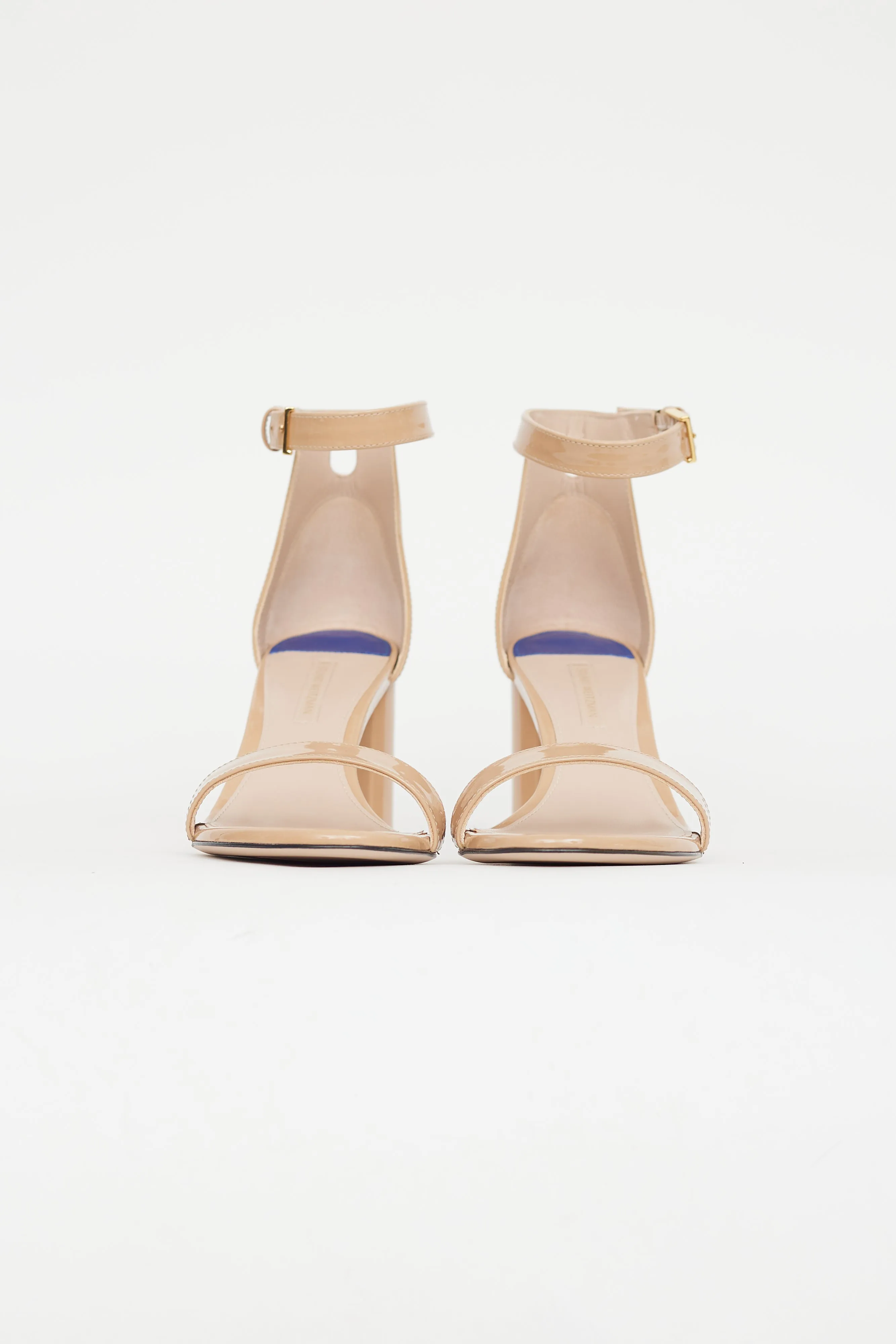 Beige Patent Leather Sandal
