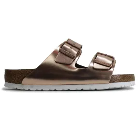 Birkenstock Arizona Metallic Copper Women Leather Soft Footbed Open-Back Sandals - UK 5.5