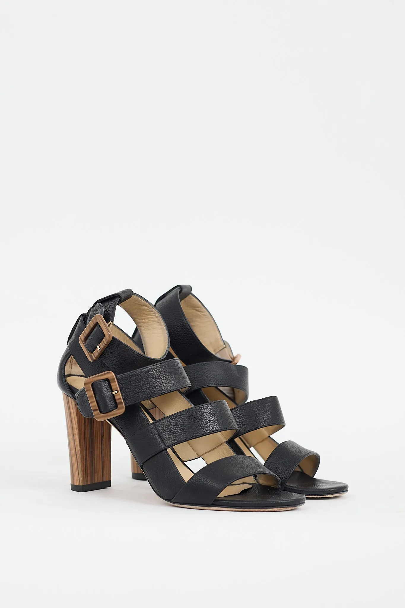 Black & Brown Leather Maya 85 Sandal