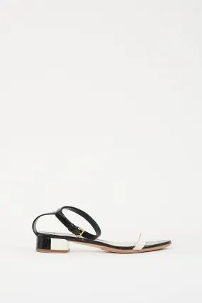 Black & White Patent Colour Block Sandal