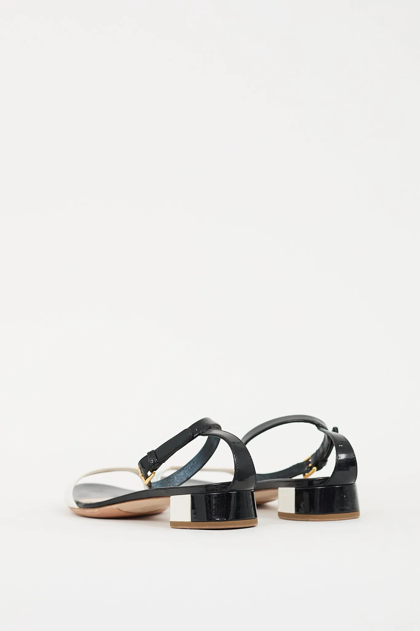 Black & White Patent Colour Block Sandal