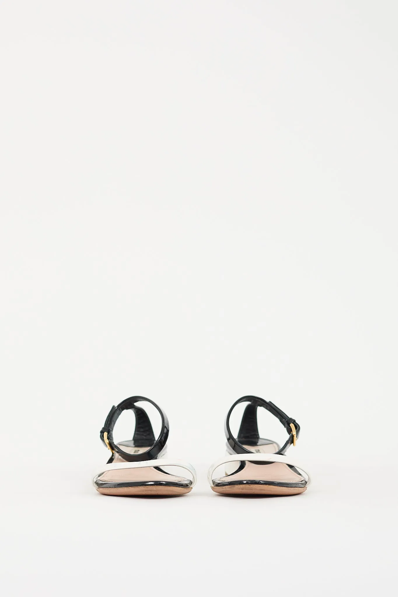 Black & White Patent Colour Block Sandal
