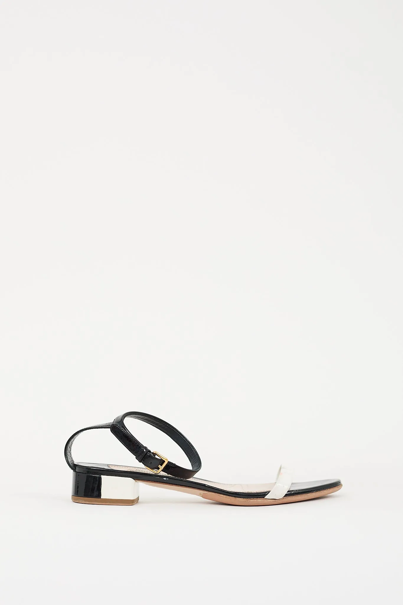 Black & White Patent Colour Block Sandal