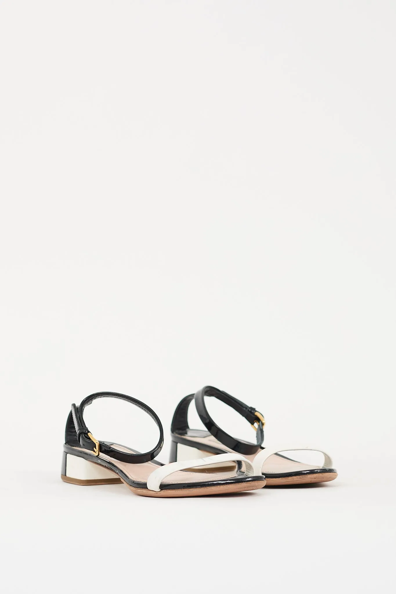 Black & White Patent Colour Block Sandal