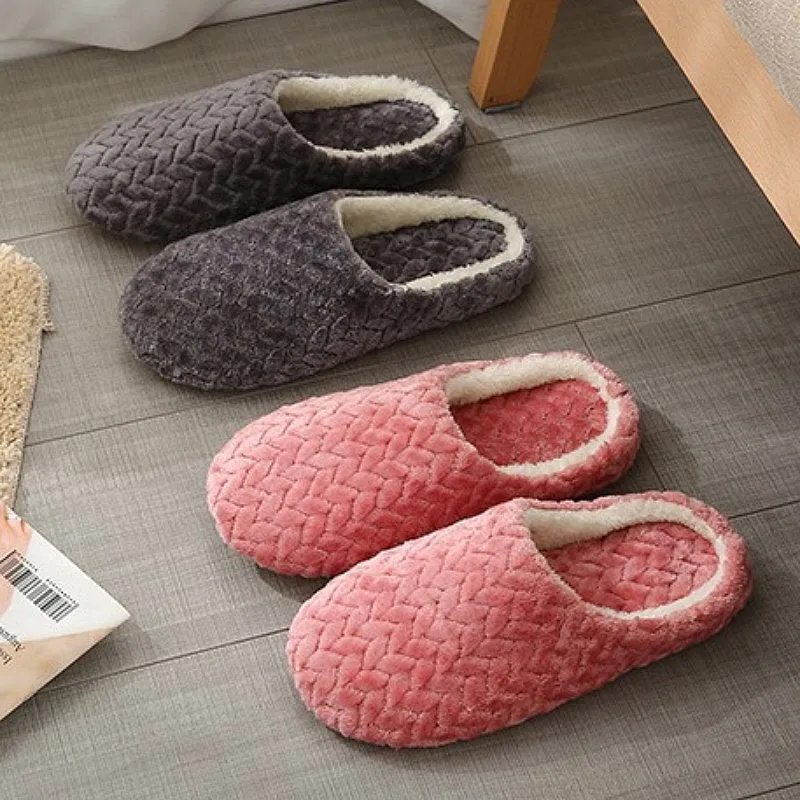 Cuzcare Men Anti-slip Warm Soft Winter Home Slippers