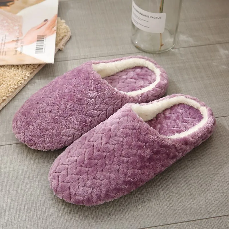 Cuzcare Men Anti-slip Warm Soft Winter Home Slippers