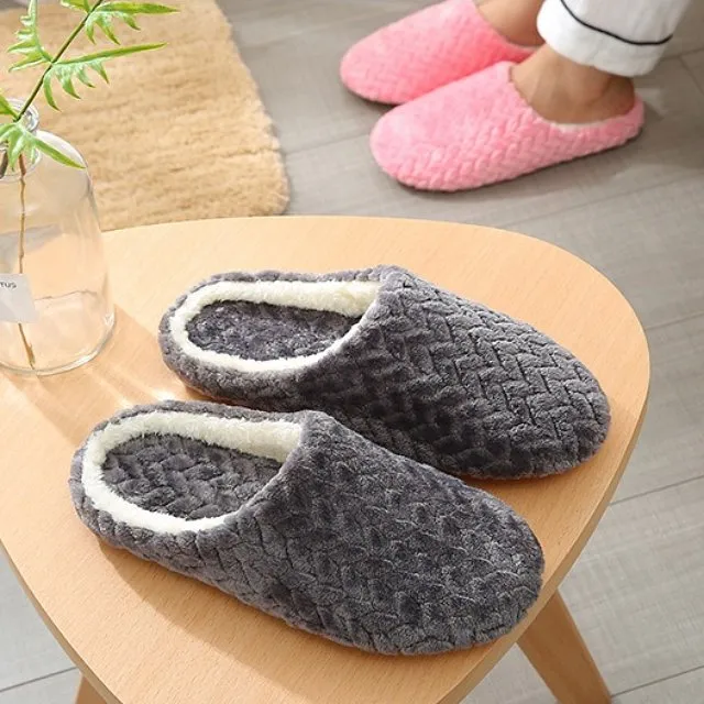Cuzcare Men Anti-slip Warm Soft Winter Home Slippers