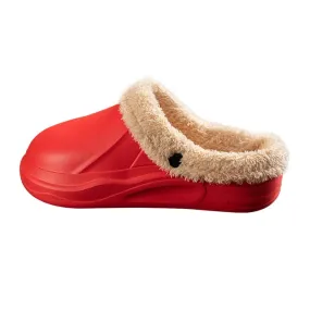 Cuzcare Women 2-in-1 Anti-slip Slippers Removable Fur Indoor Footwear