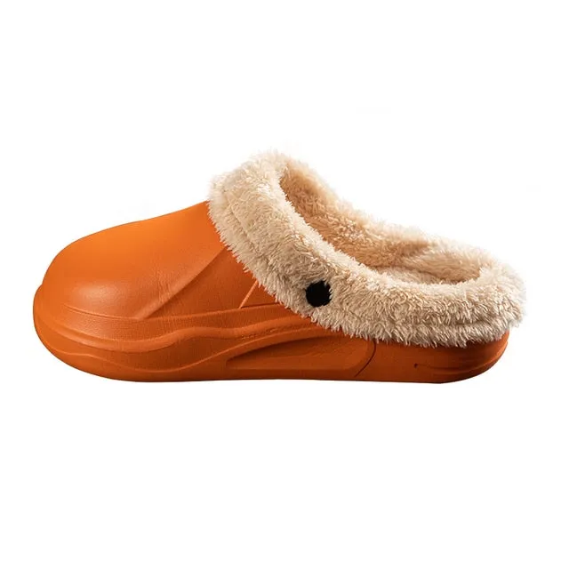 Cuzcare Women 2-in-1 Anti-slip Slippers Removable Fur Indoor Footwear