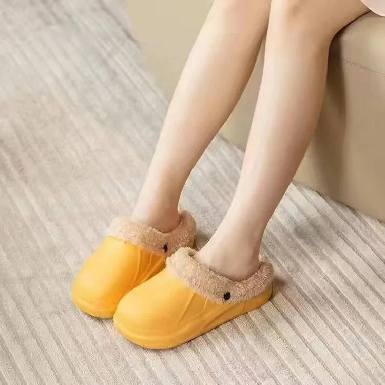 Cuzcare Women 2-in-1 Anti-slip Slippers Removable Fur Indoor Footwear