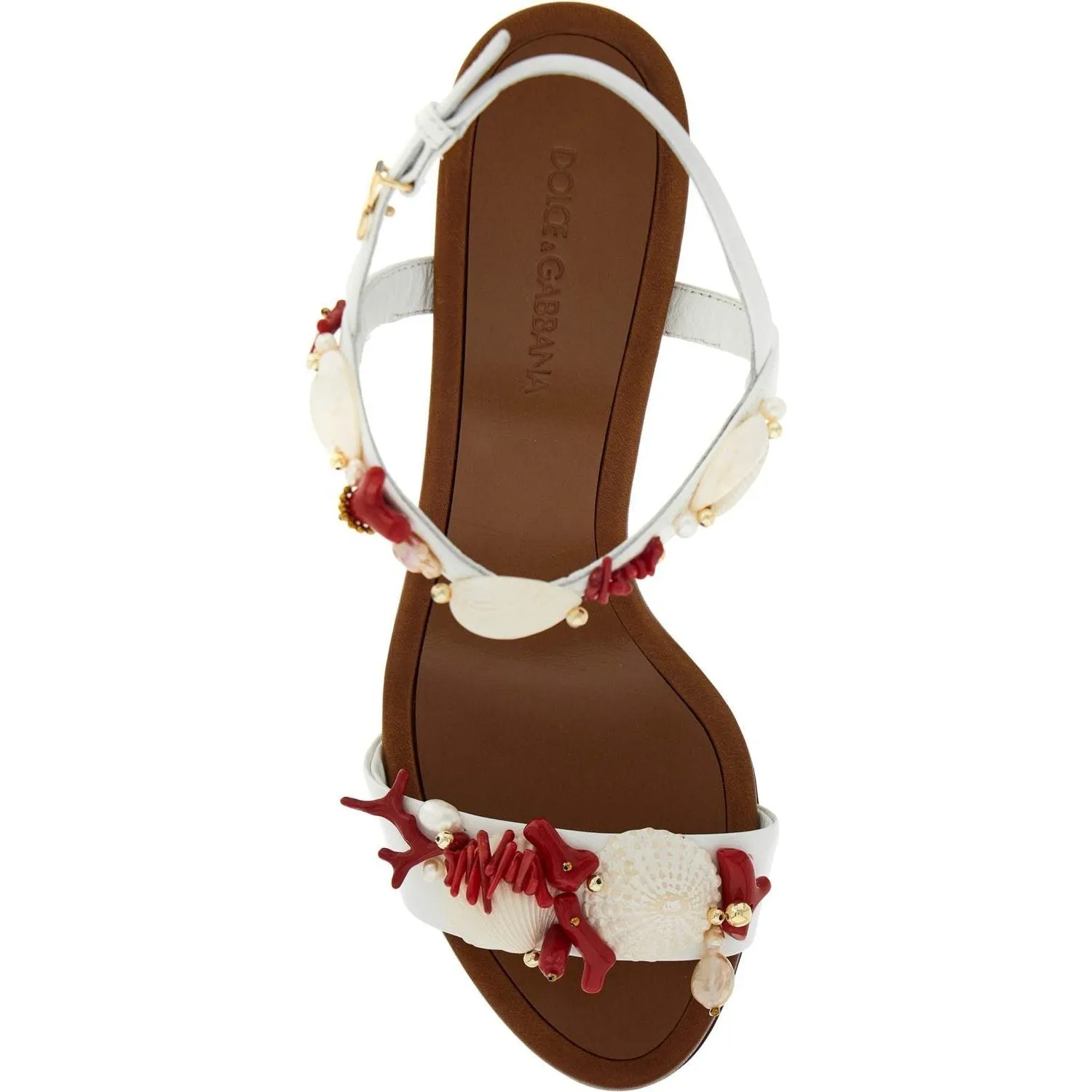 Dolce & Gabbana "nappa sandals with coral embellishments