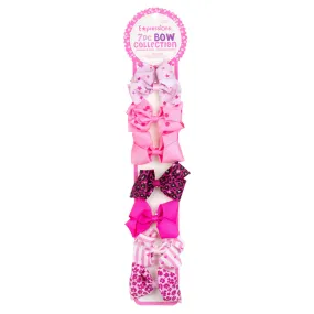Expressions 7PC Grosgrain Bow Clip Collection - Assorted Pink Shades - Item #EX1459/7TP