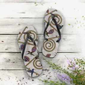 Feathered Garden Flip Flops