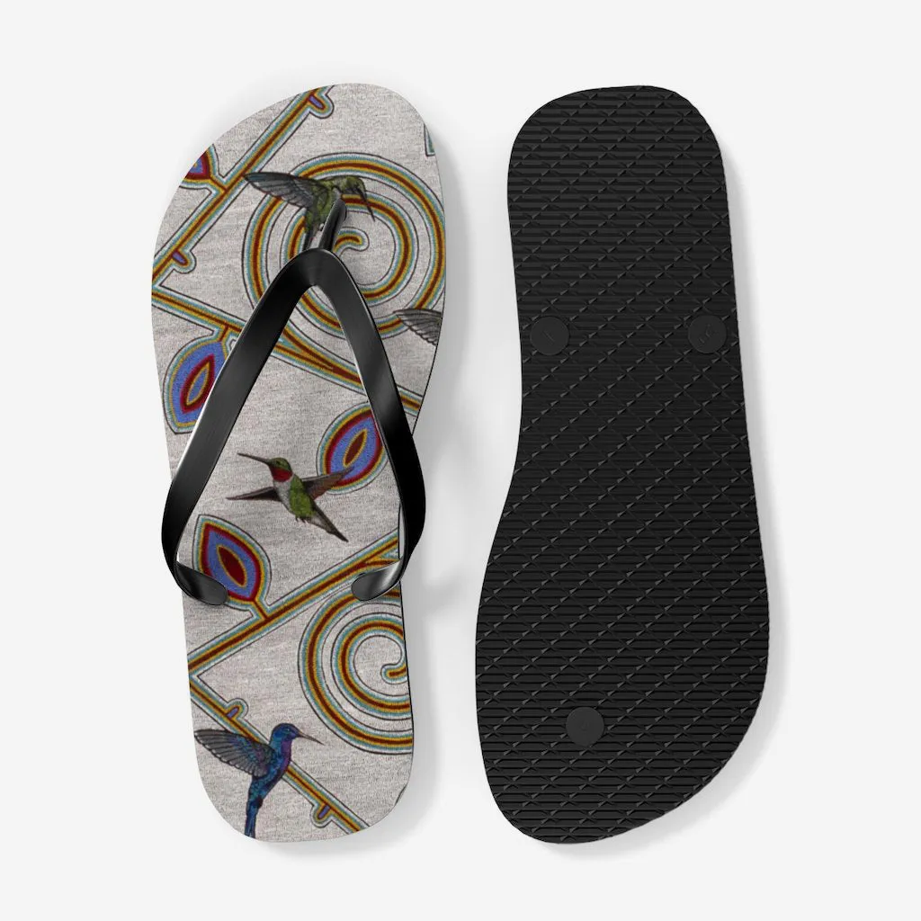 Feathered Garden Flip Flops