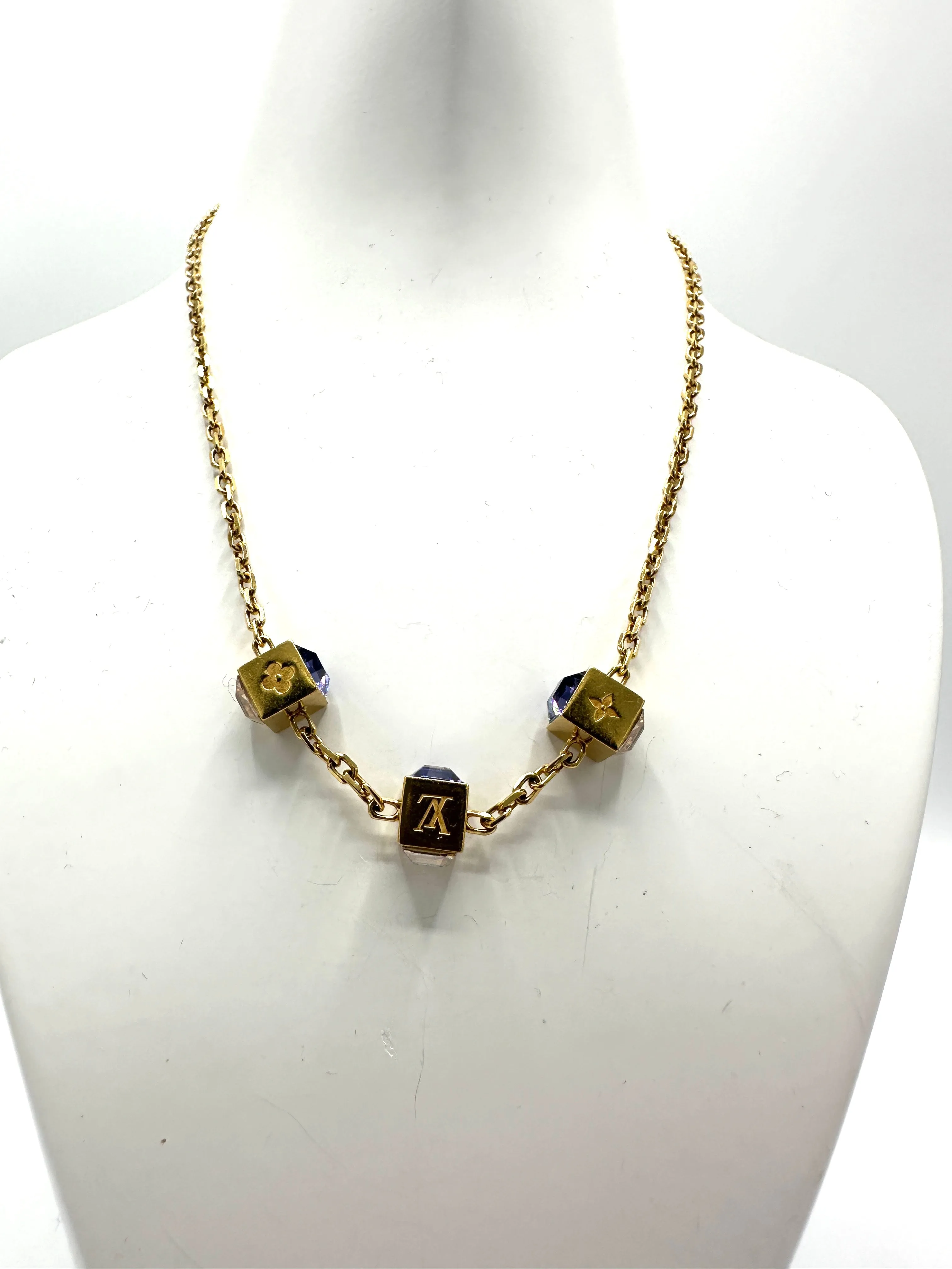 Gold Bijoux Triple Dice Necklace