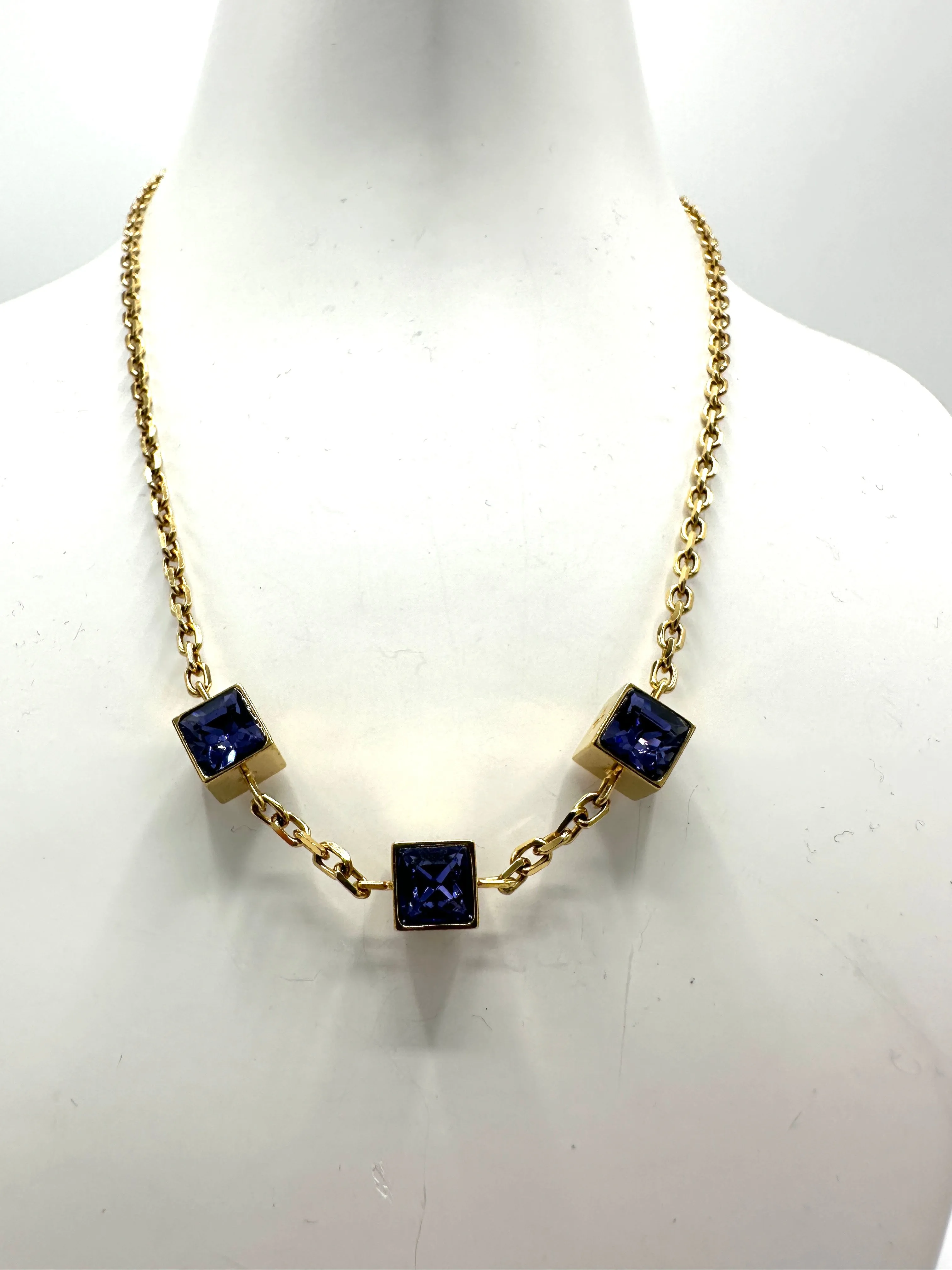 Gold Bijoux Triple Dice Necklace