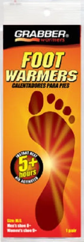 Grabber Warmers FWMLES 2 Pack Unisex Medium / Large Foot Warmer Insoles - Quantity of 30