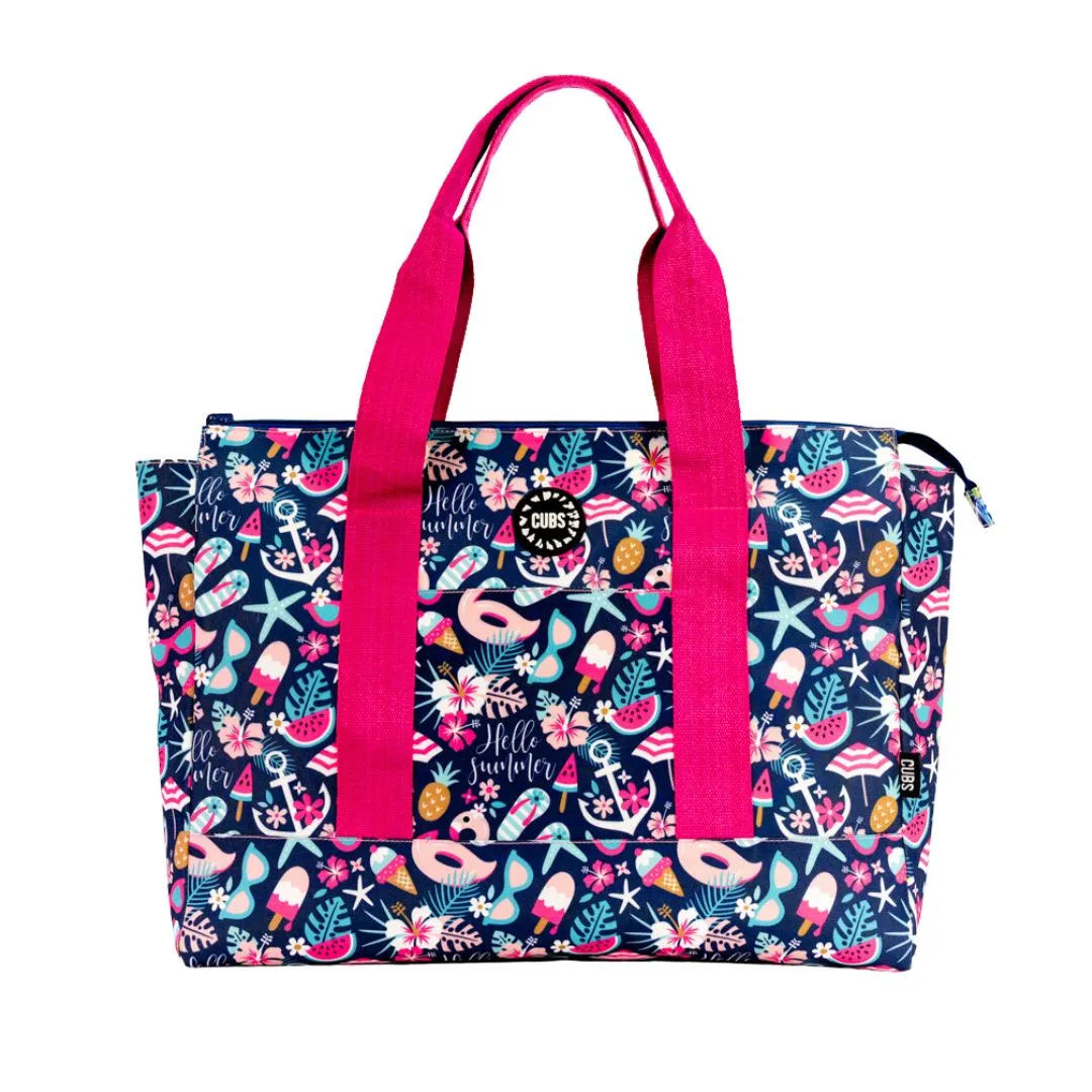 Hello Summer & Purple Lillies  Double face Tote Bag