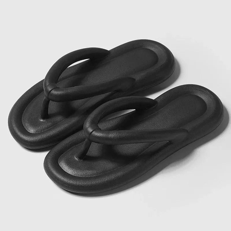 Hnzxzm Summer Clip Toe Pillow Slides for Women Eva Light Soft Sole Beach Flip Flops Woman Comfort Non-Slip Pool Slippers Sandals