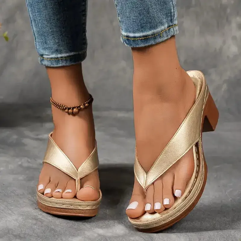 💕Limited Sale 49% OFF💕Women’s Summer Chunky Heel Flip Flops