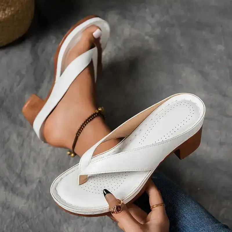 💕Limited Sale 49% OFF💕Women’s Summer Chunky Heel Flip Flops