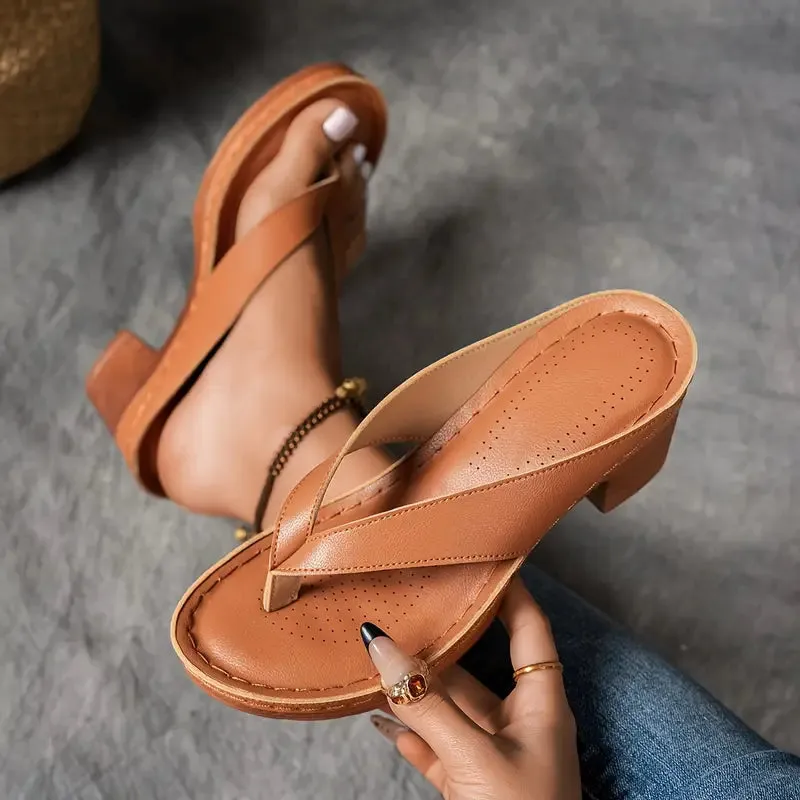 💕Limited Sale 49% OFF💕Women’s Summer Chunky Heel Flip Flops