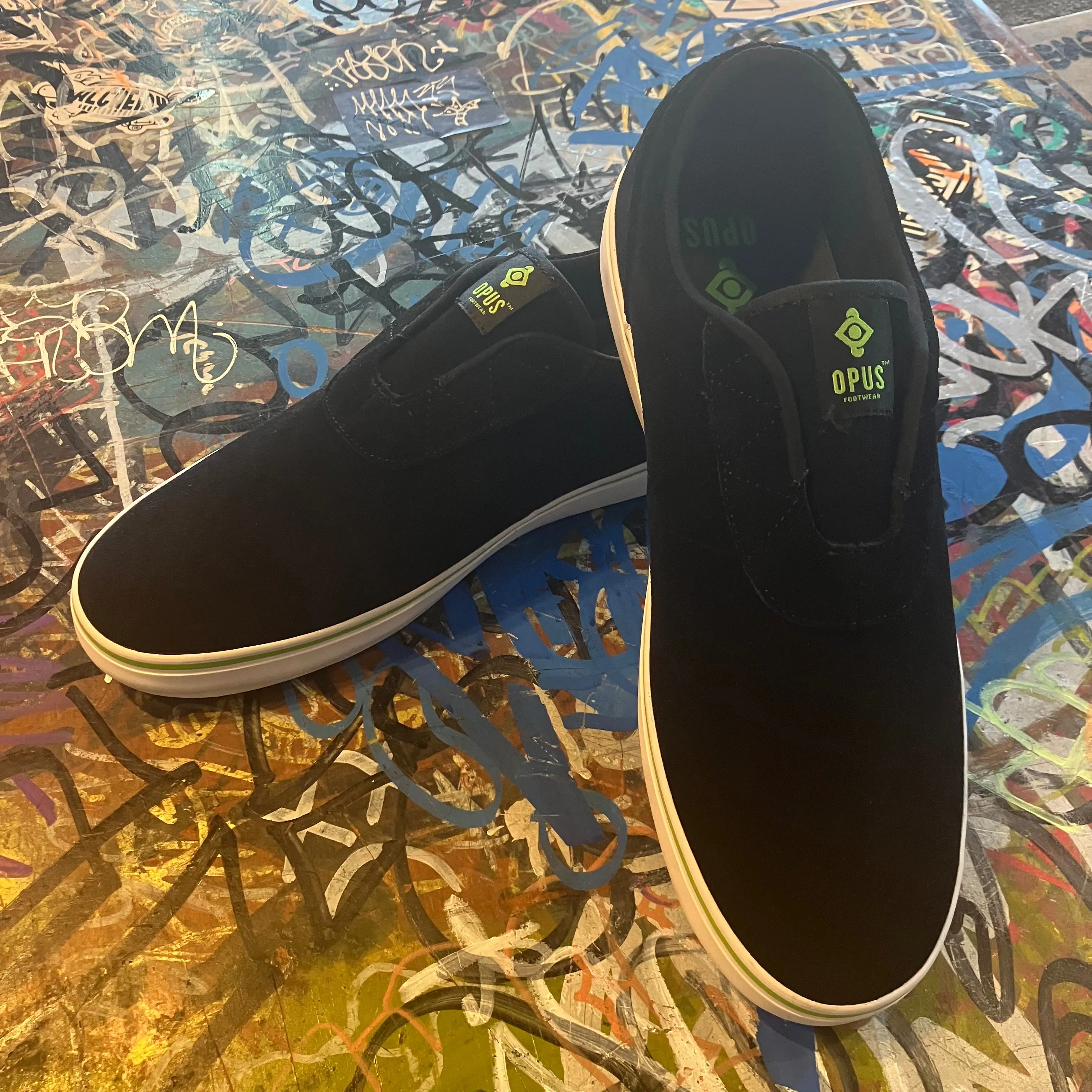 Opus Honey Slip Low - Swampy Black Green - Suede