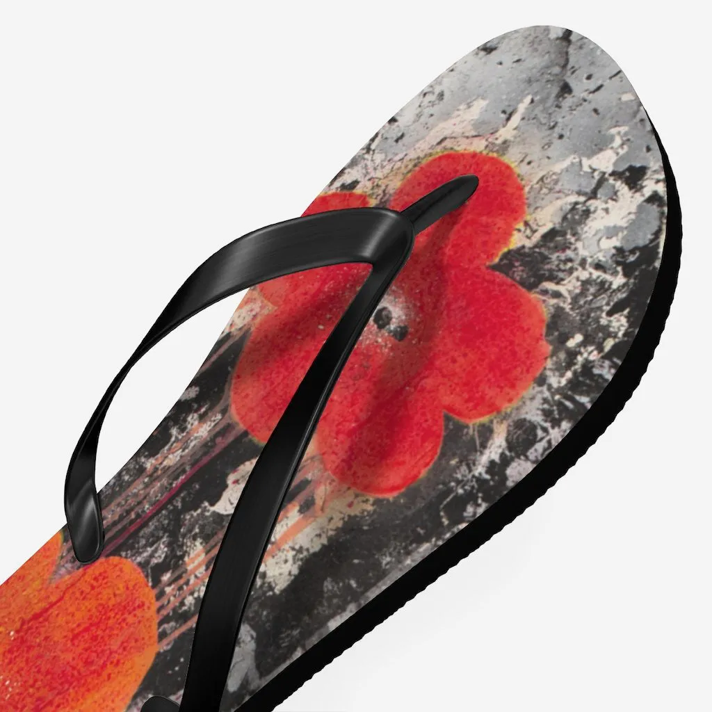 Pantone Poppies Flip Flops