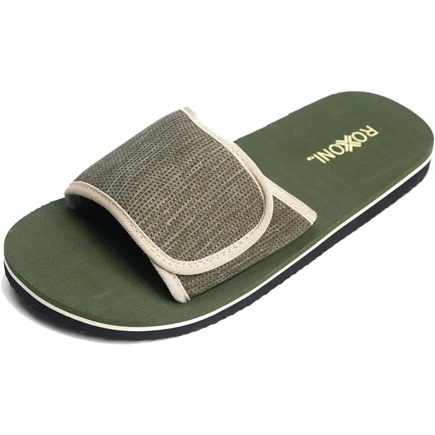 Roxoni Boys and Men's Open Toe Slipper Sandals for Indoor/Outdoor Fashion Father and Son Matching Slippers