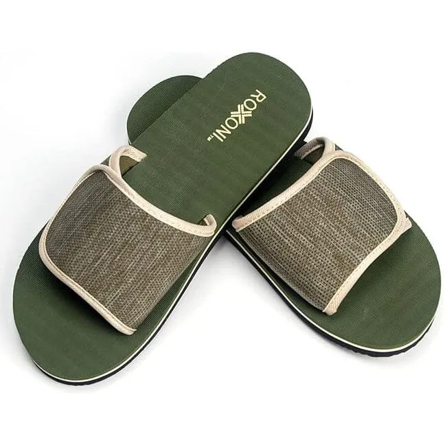 Roxoni Boys and Men's Open Toe Slipper Sandals for Indoor/Outdoor Fashion Father and Son Matching Slippers