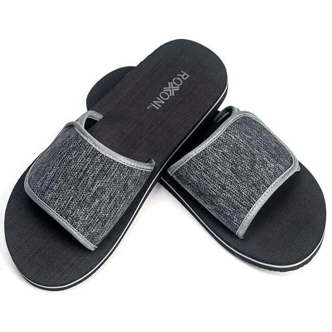 Roxoni Boys and Men's Open Toe Slipper Sandals for Indoor/Outdoor Fashion Father and Son Matching Slippers