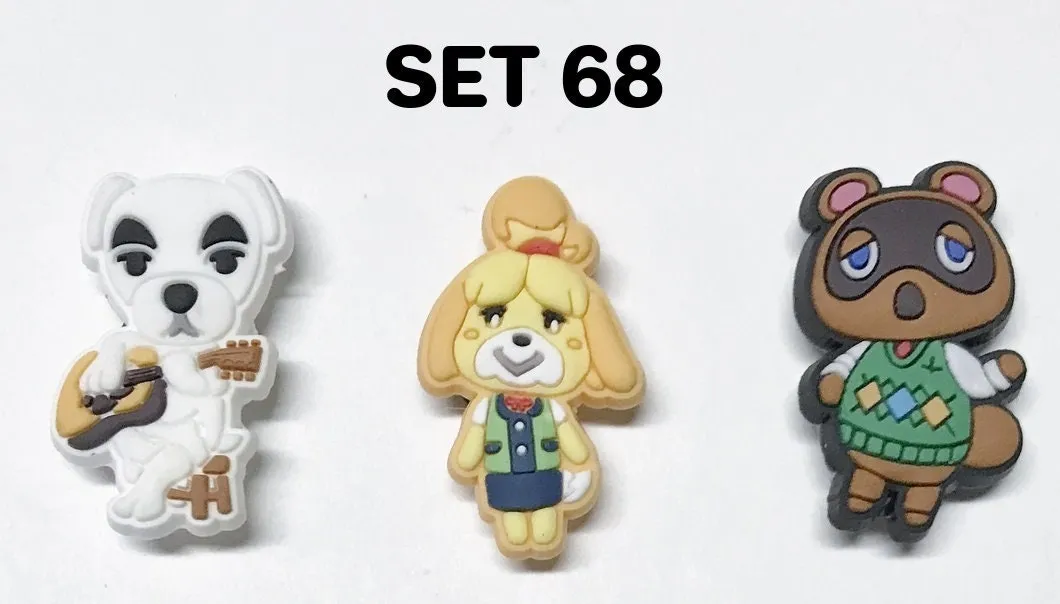 Shoe charm sets-reduced prices, melon, car, bear