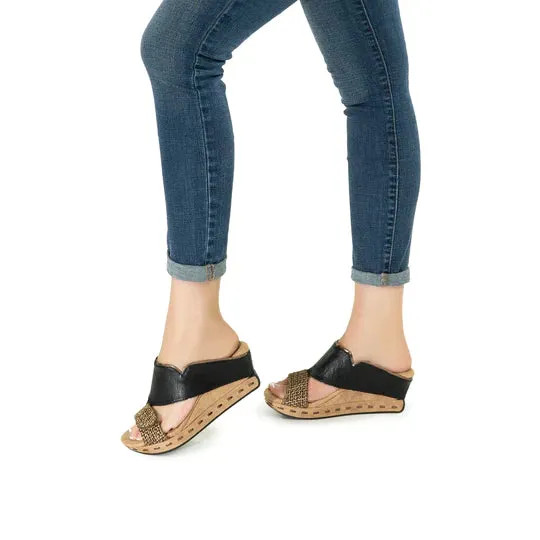 Side Slit Cross Toe Reversible Sandals
