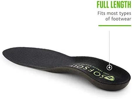 Sof Sole Unisex-Adult Plantar Fascia Support Full-Length Gel Shoe Insert Insole