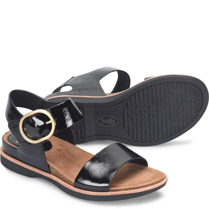 Sofft Bali Black Patent Women's Sandal