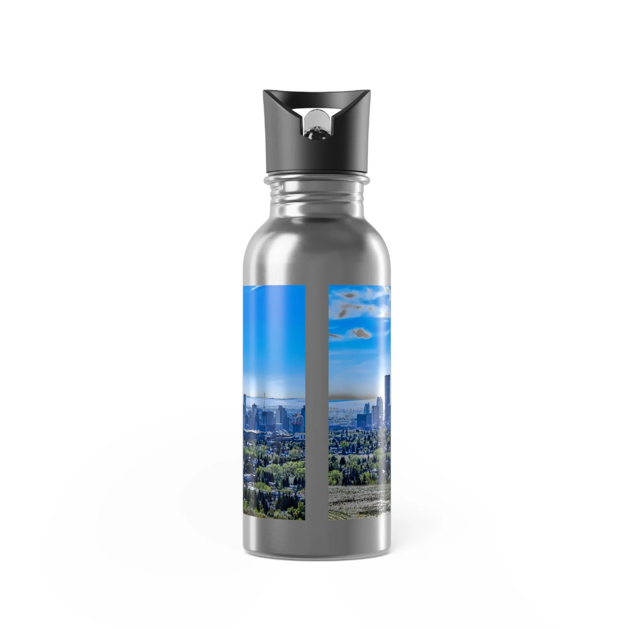 Stainless Steel Water Bottle With Straw, 20oz - Downtown Calgary Nose Hill Park HDR Featured Photo
