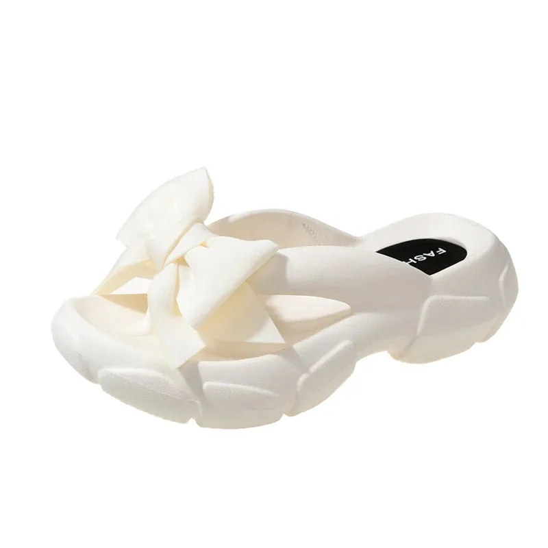 Summer Bowknot Beach Non Slip Wedge Slippers