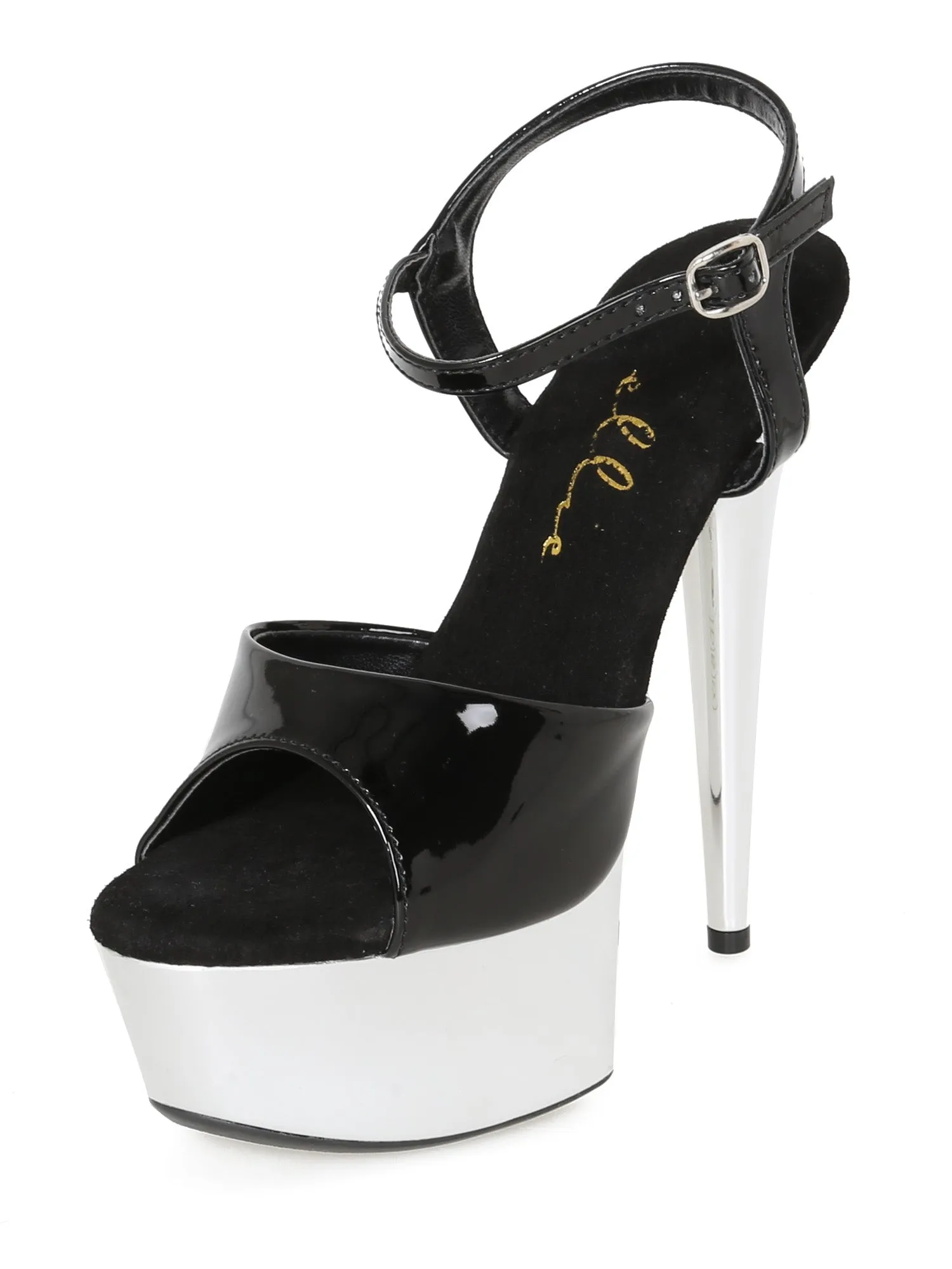 Tate Chrome Peeptoe Sandals