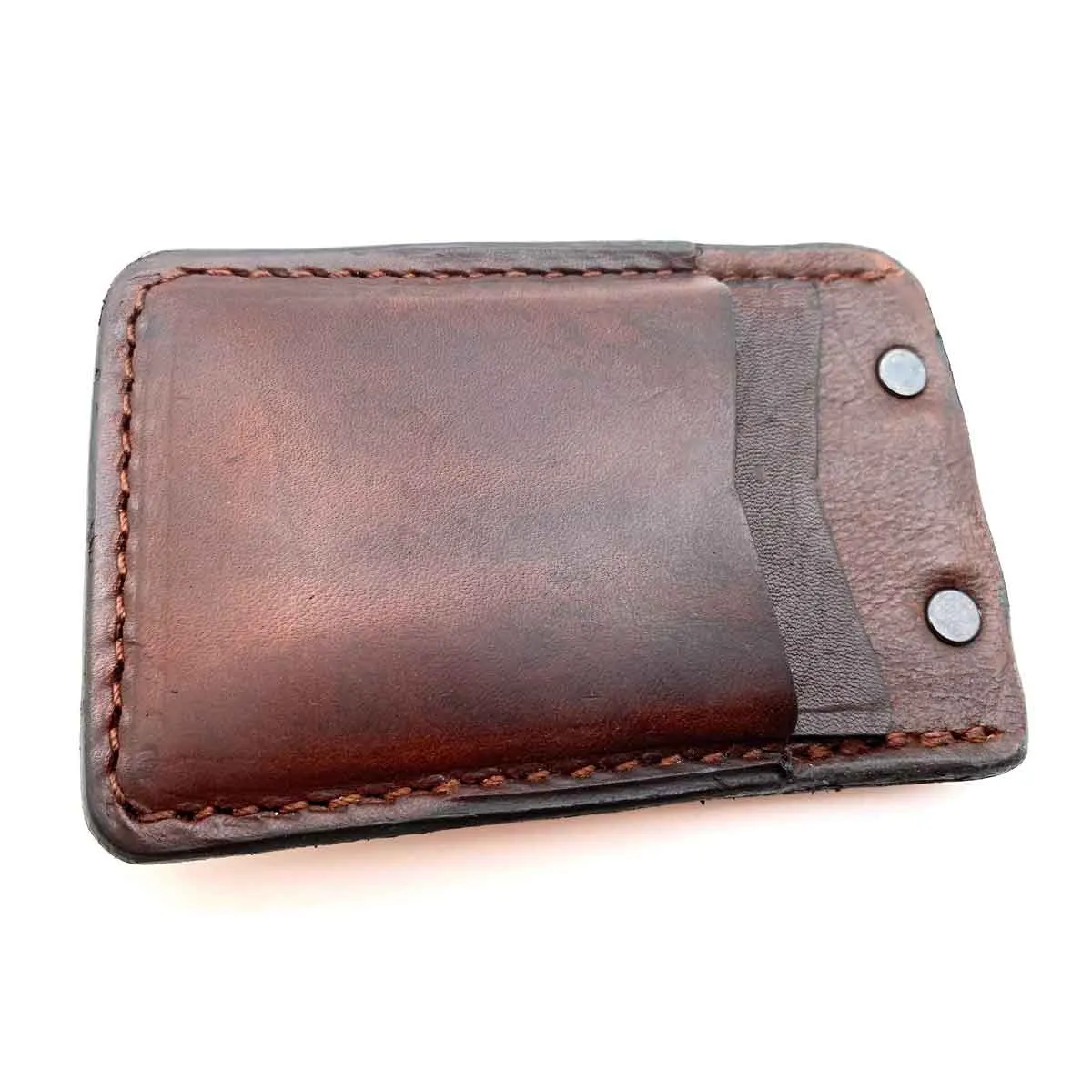 The SEQUOIA Ventura Minimalist Leather Wallet in Mahogany Harness